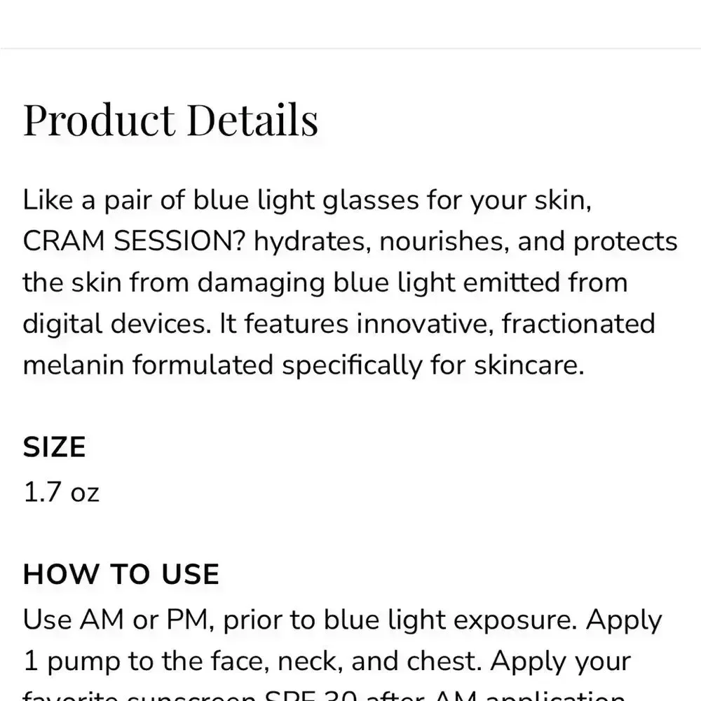 NWT Higher Education Skincare Cram Session Blue Light Blocking Face Moisturizer